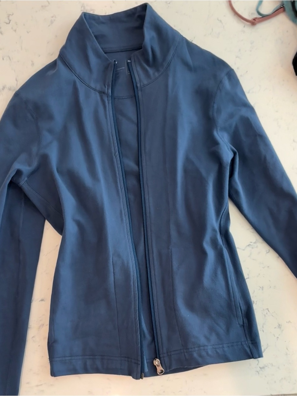 Pact Women's Slate Blue Full-Zip Bomber Jacket